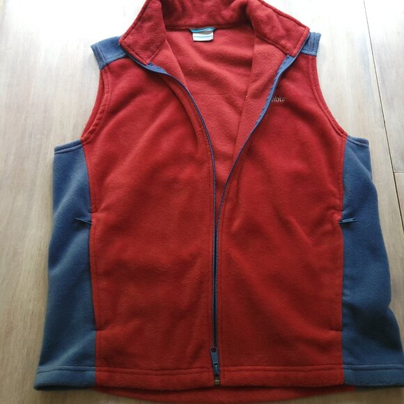 Columbia Steens Mountain  Red & Blue Fleece Full Zip Vest NWT Men's Medium - Picture 6 of 7